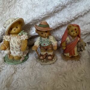 Vintage Cherished Teddies Figurines Set - Lisa, Franz Germany, & Rajul India